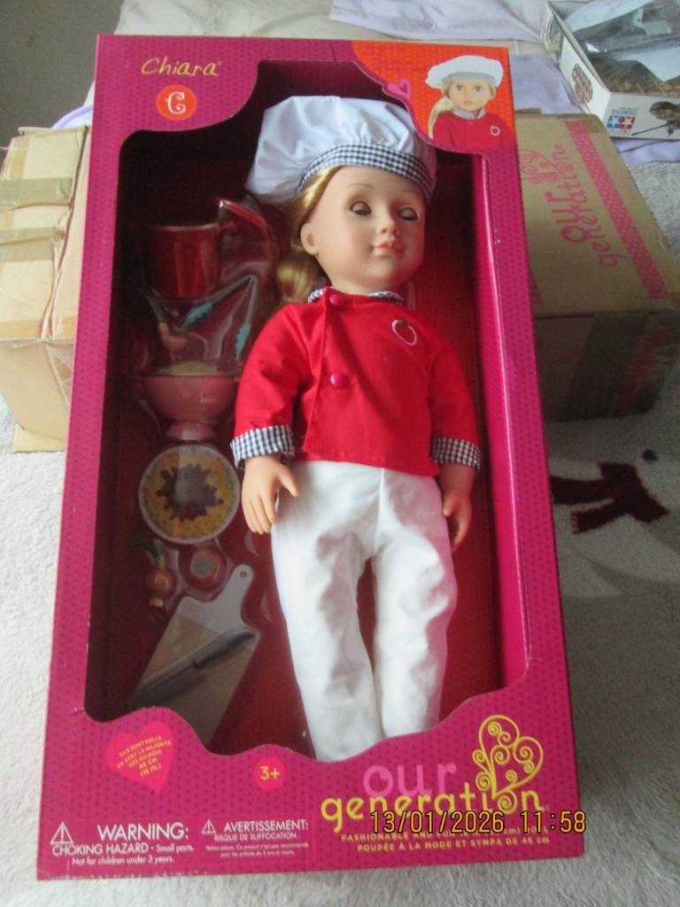 OUR GENERATION CHIARA 'I DREAM TO BE A CHEF' 18" DOLL NEW 