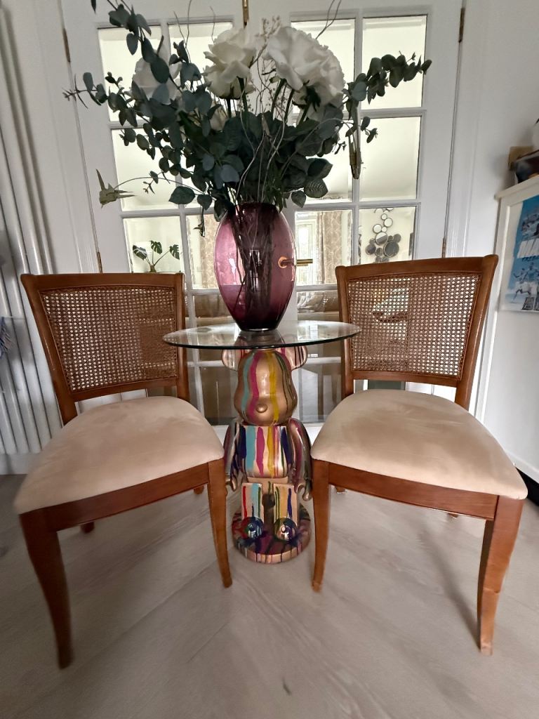 Pair of Willis & Gambier Lille dining chairs as new