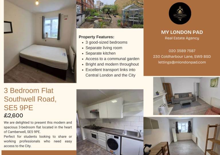 🔥 Spacious 3 Bedroom Flat in Camberwell – Ideal for Students or Sharers! 🔥