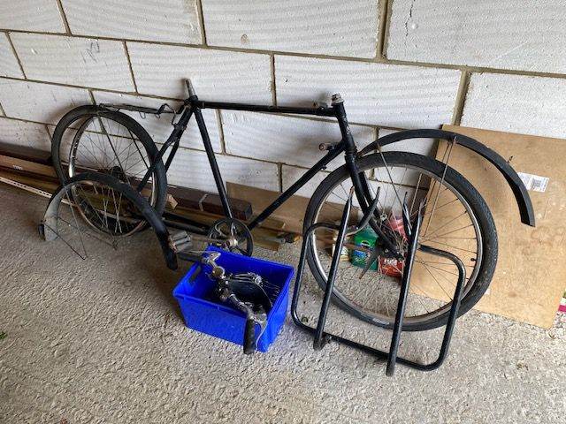 Pashley Butcher boy's black bike (disassembled but complete) circa 1990's.