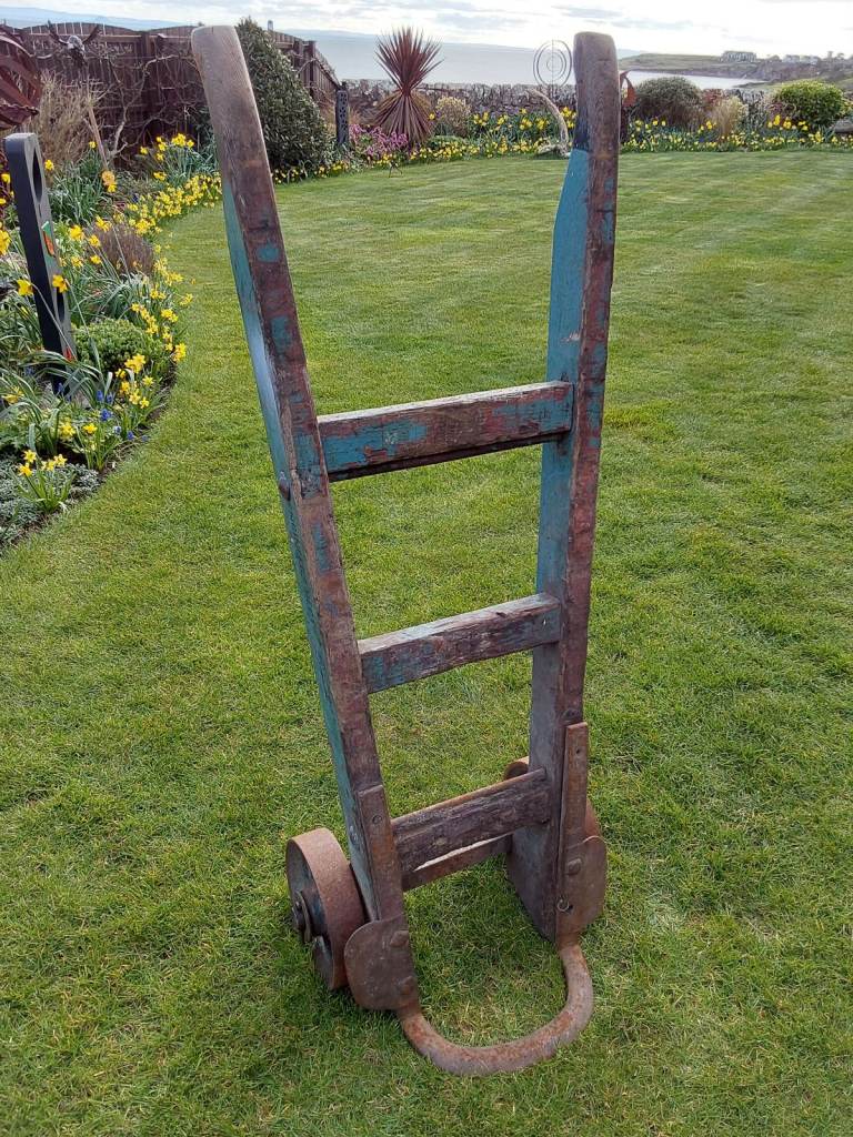 Garden feature- vintage industrial barrow 