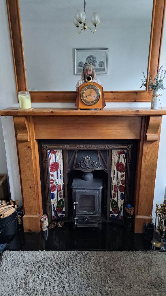 Cast iron victorian style fireplace insert