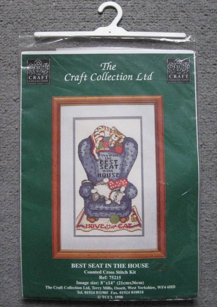 Cats cross stitch kit "BEST SEAT IN THE HOUSE....." The Craft Collection. Sealed