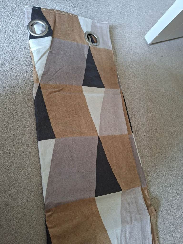 Geometric Eyelet Curtain Panel 90x90"