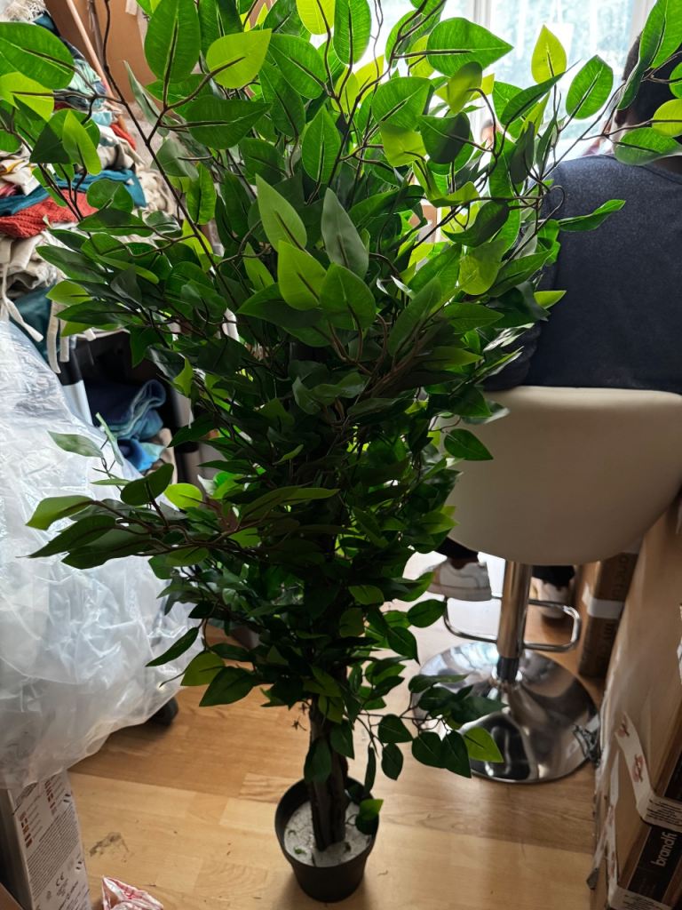 Artificial Ficus Tree - 1.31m Tall, Good Condition