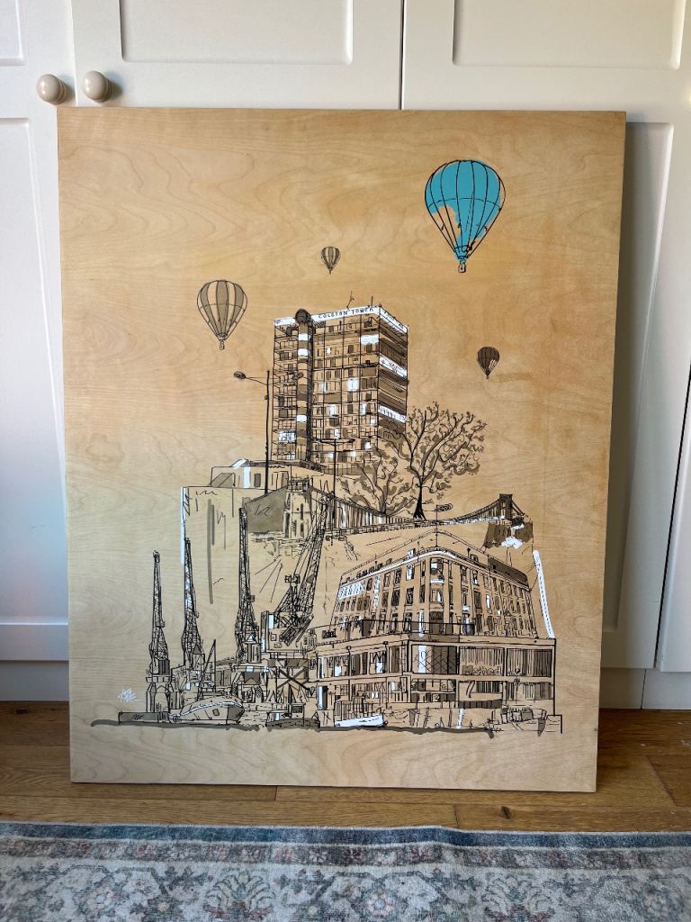 Bristol Illustration on Birch Ply