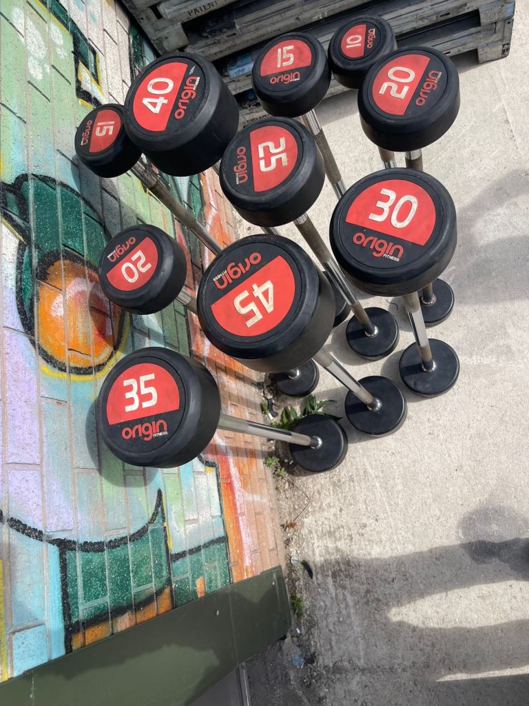 Origin Fitness Fixed Weight Barbell Set 10 - 45 kgs with Rack