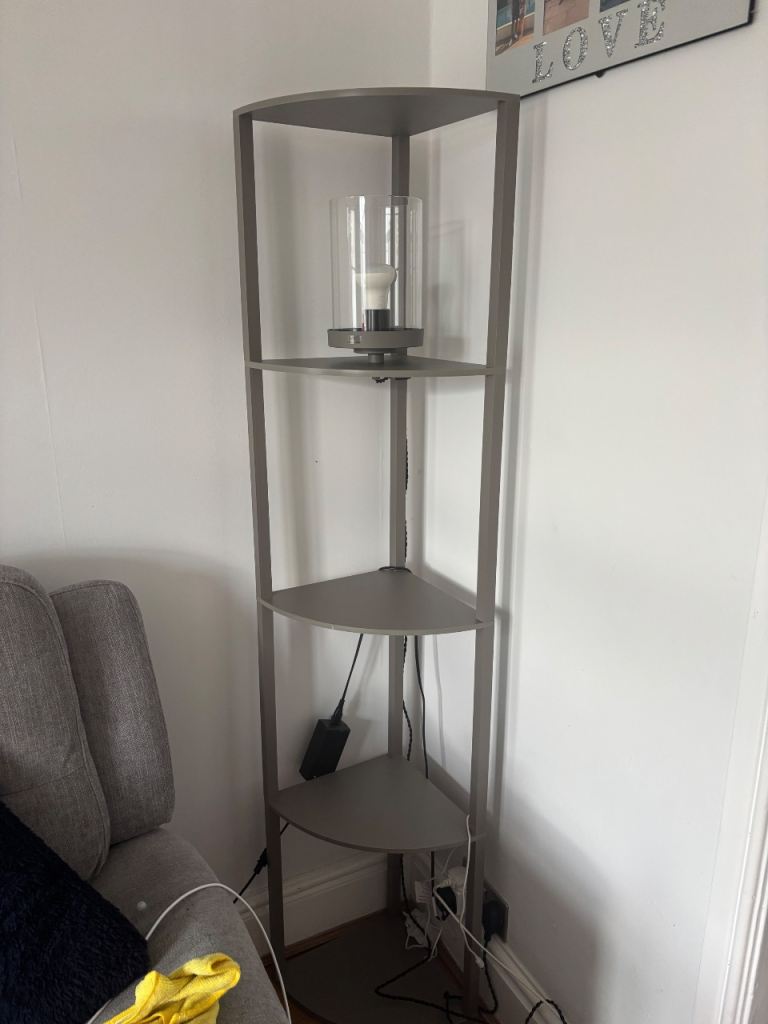 Corner shelved lamp 