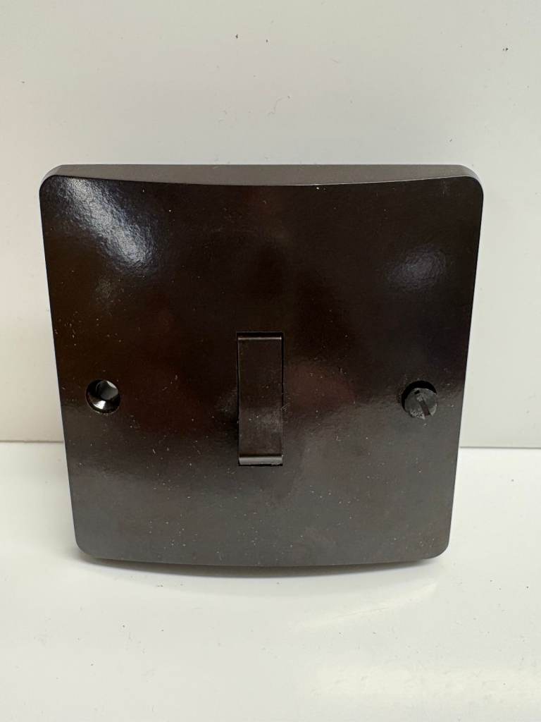 Vintage MK Brown Bakelite Plateswitch. 250v, 5A Intermediate. 8 Available.