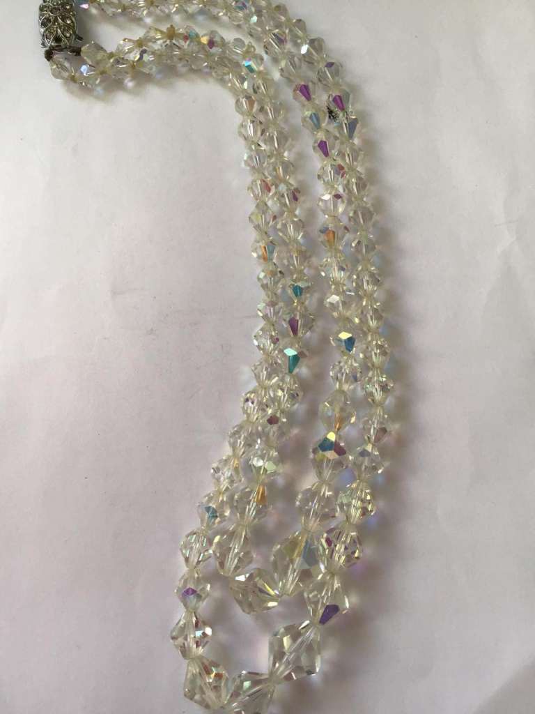 Vintage Crystal Aurora Borealis Necklace 