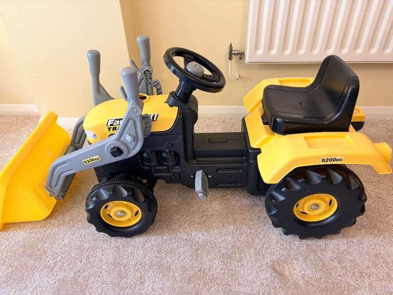  Yellow Tractor Pedal Operated with Excavator