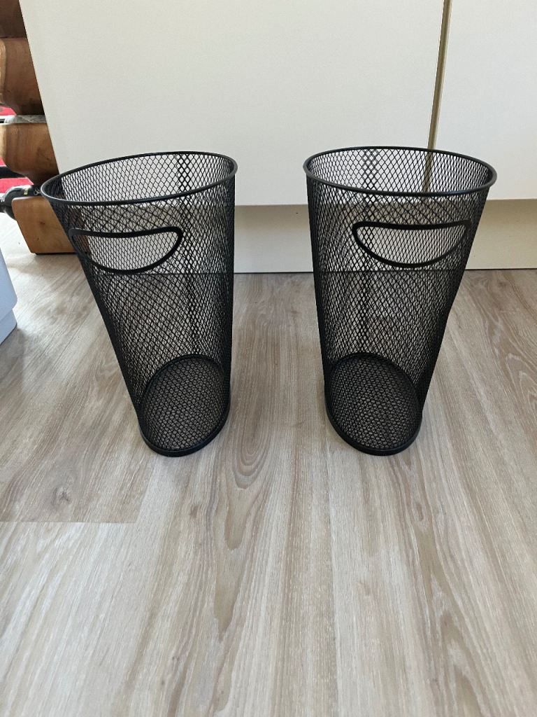 2 new Umbra black waste paper bins