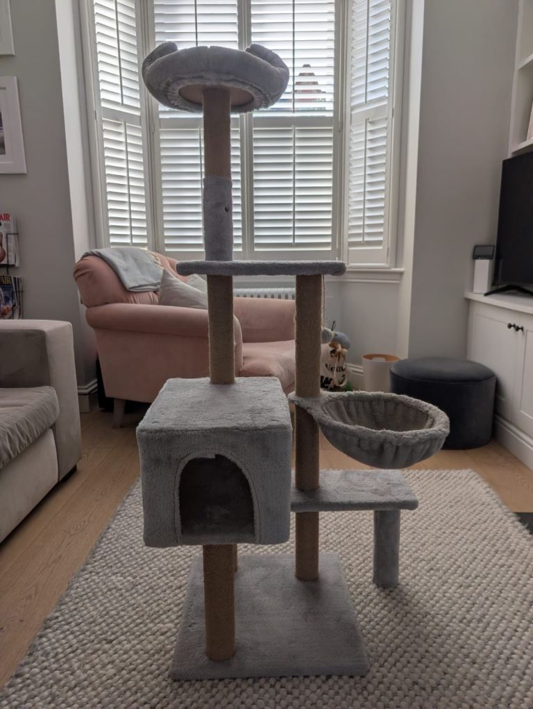 Large Grey Cat Tree / Activity Tower – 130cm Tall