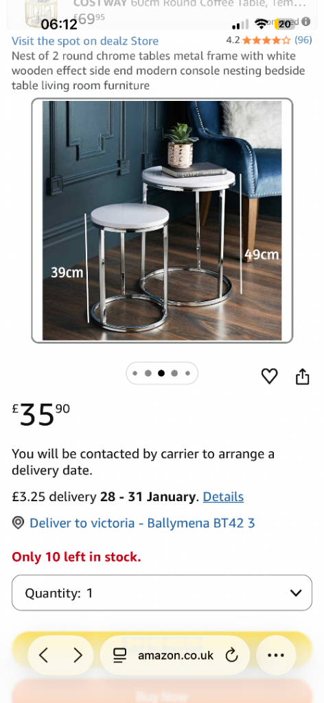 White gloss top best of tables 