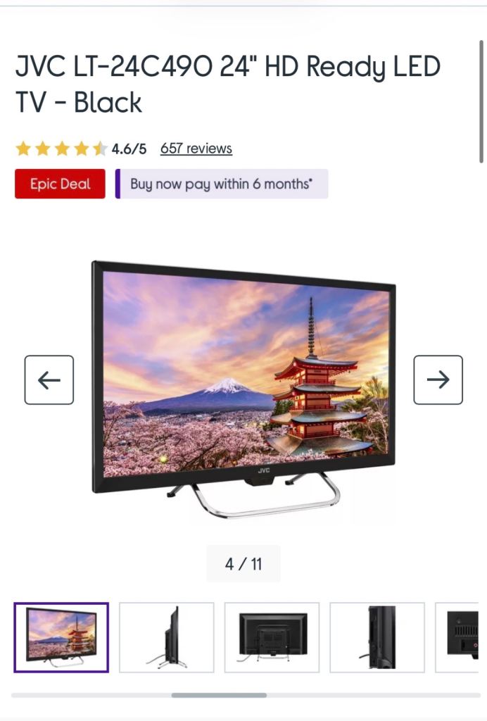 JVC 24 inch LED HD TV - Free delivery