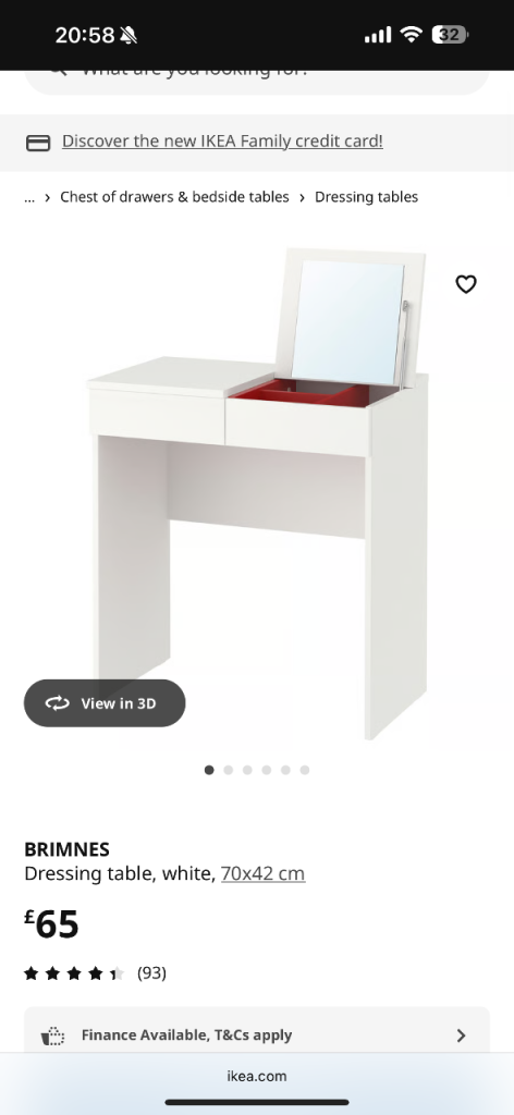 White dressing table