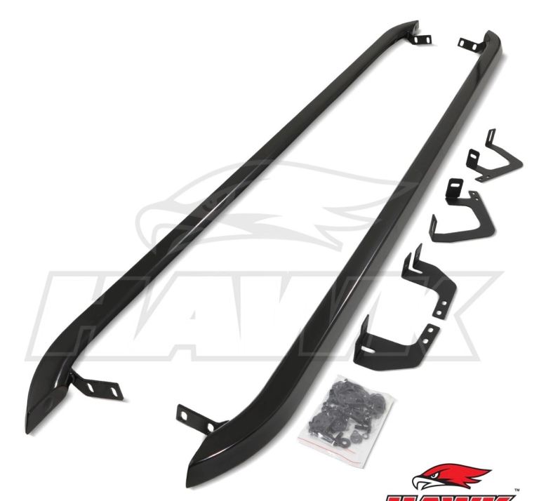 Ford transit custom gloss black trapzoid side bars LWB