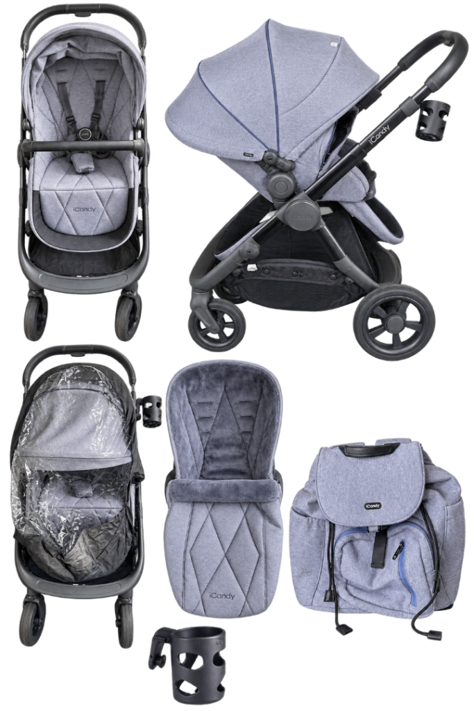 Icandy Peach Pushchair/Pram - Grey, Pristine Condition