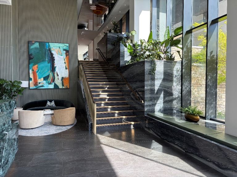 New Build Development Concierge Lift 1 Bed Flat Shower Open Plan Balcony Lounge Work Water Garden 