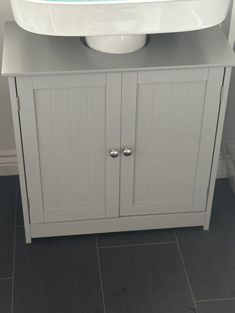 Grey Bathroom Storage Cabinet - Good Condition