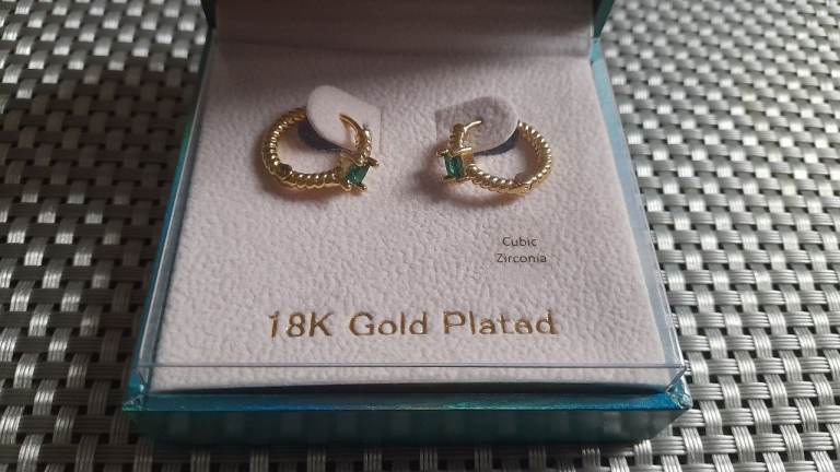 18K Gold Plated Green Carlota Earrings - Meme London