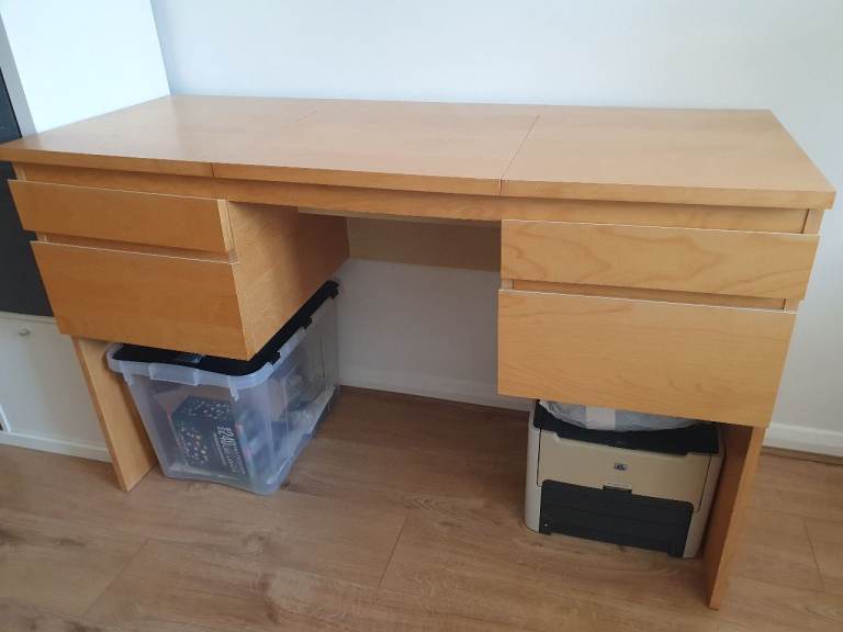 Ikea malm dressing table desk with mirror sturdy