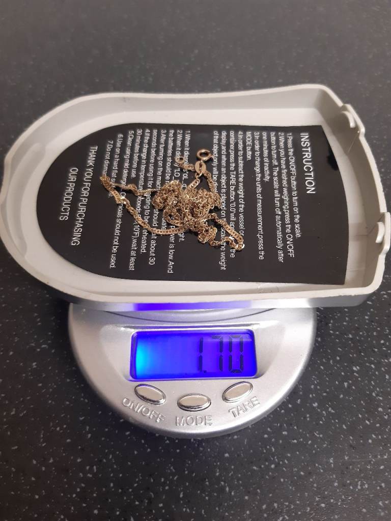 9ct gold 18in Singapore twist necklace chain