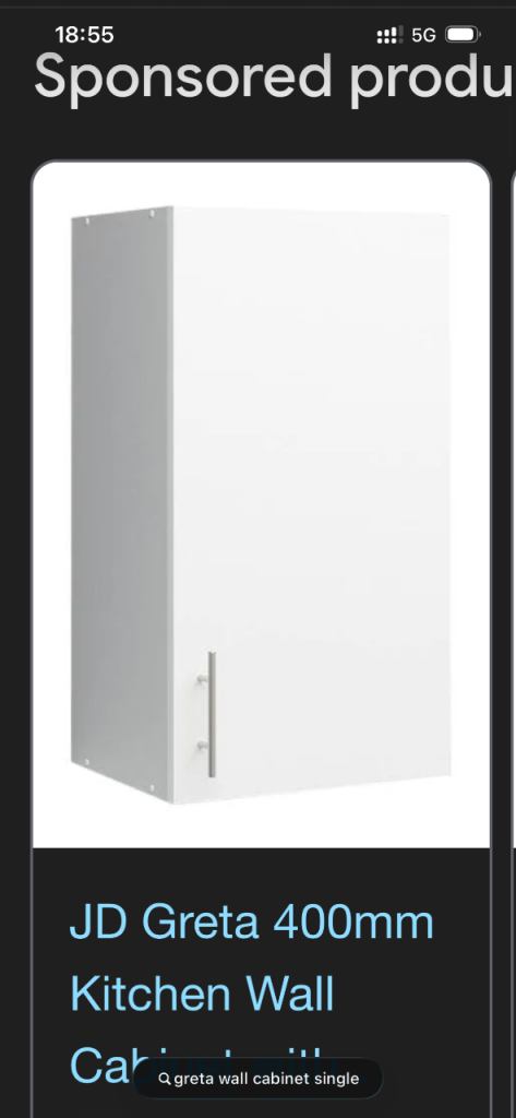 JD Greta Kitchen Wall Cabinet 500mm Kitchen Unit White