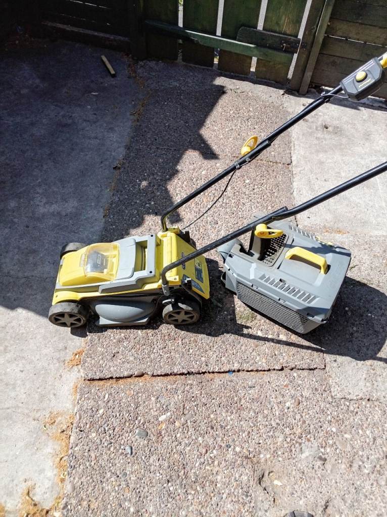 Cordless mowet with charger and battery plushrass box