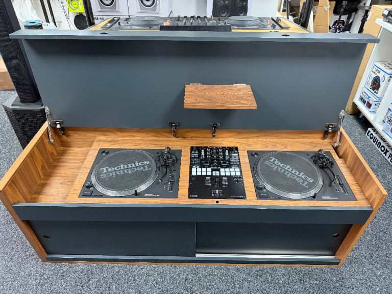 Hand Built Custom DJ Booth Stand For Technics 1210 + DJM Mixer - Wall Mounted