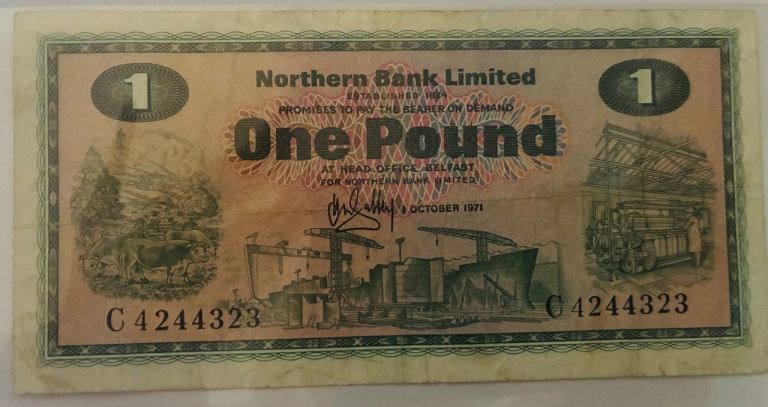 Northern Bank Limited One Pound Banknote 1971