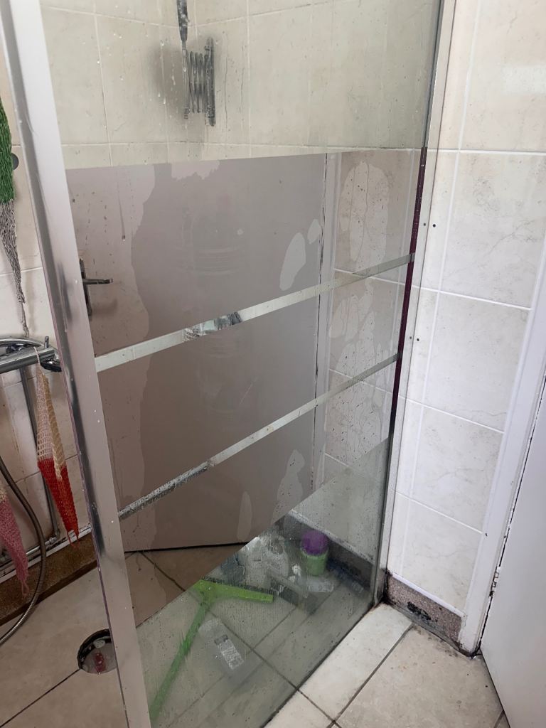 Mirrored shower panel 