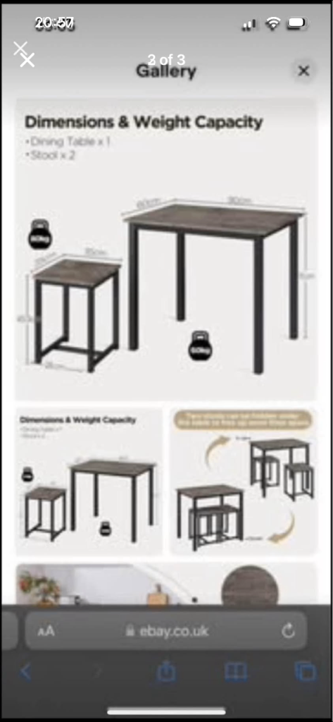Bar table and 2 stools brand new in box £70