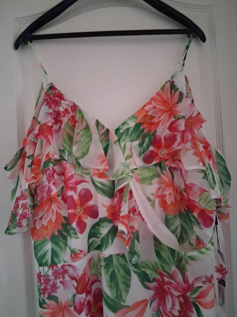 New Multicoloured Floral Summer Dress with Ruffles