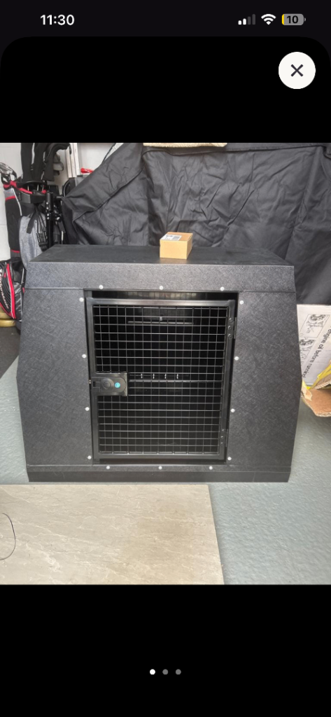 Black Metal Dog Crate with Escape Hatch