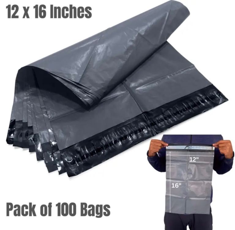 Grey Strong Mailing Bags Parcel Shipping bags 12x16 Inches - Pack of 100