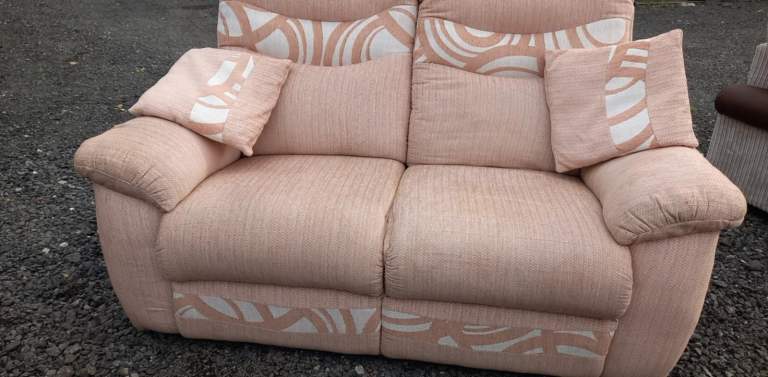 LOVELY SOFA , 3 seater trendy sofa - in - PEACH - free local delivery