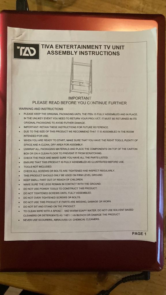 TV stand unit ladder style dark grey