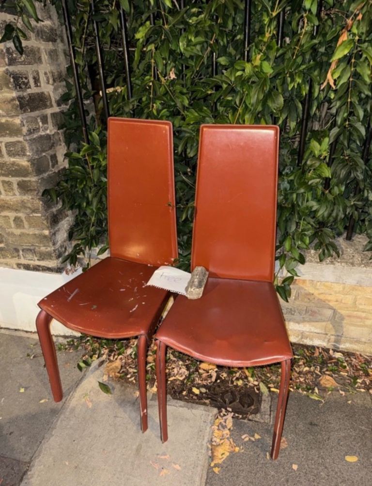 FREE Pair of leather Chairs - Good Condition, Dining or Extra Seating