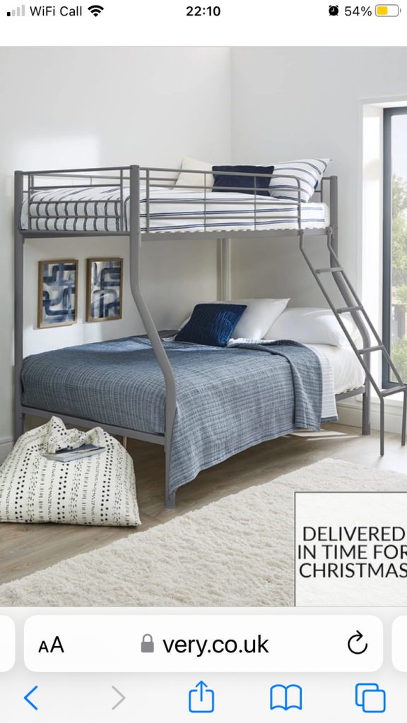 Silver Metal Triple Bunkbed