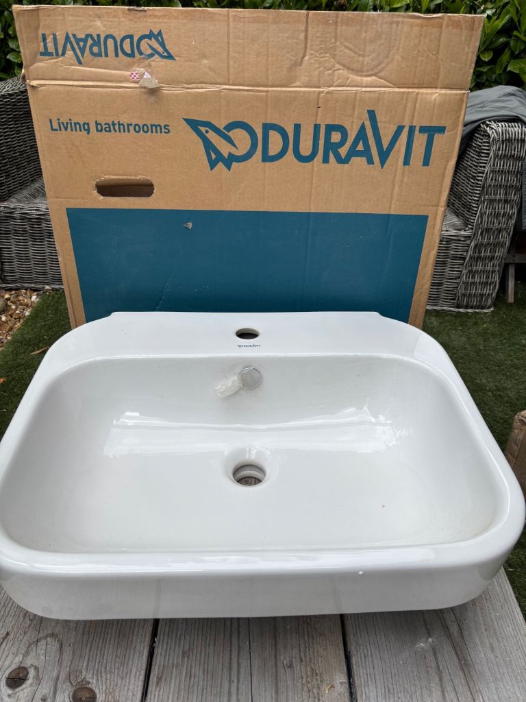 image for Duravit 600x 400 wall mounted sink with tap hole