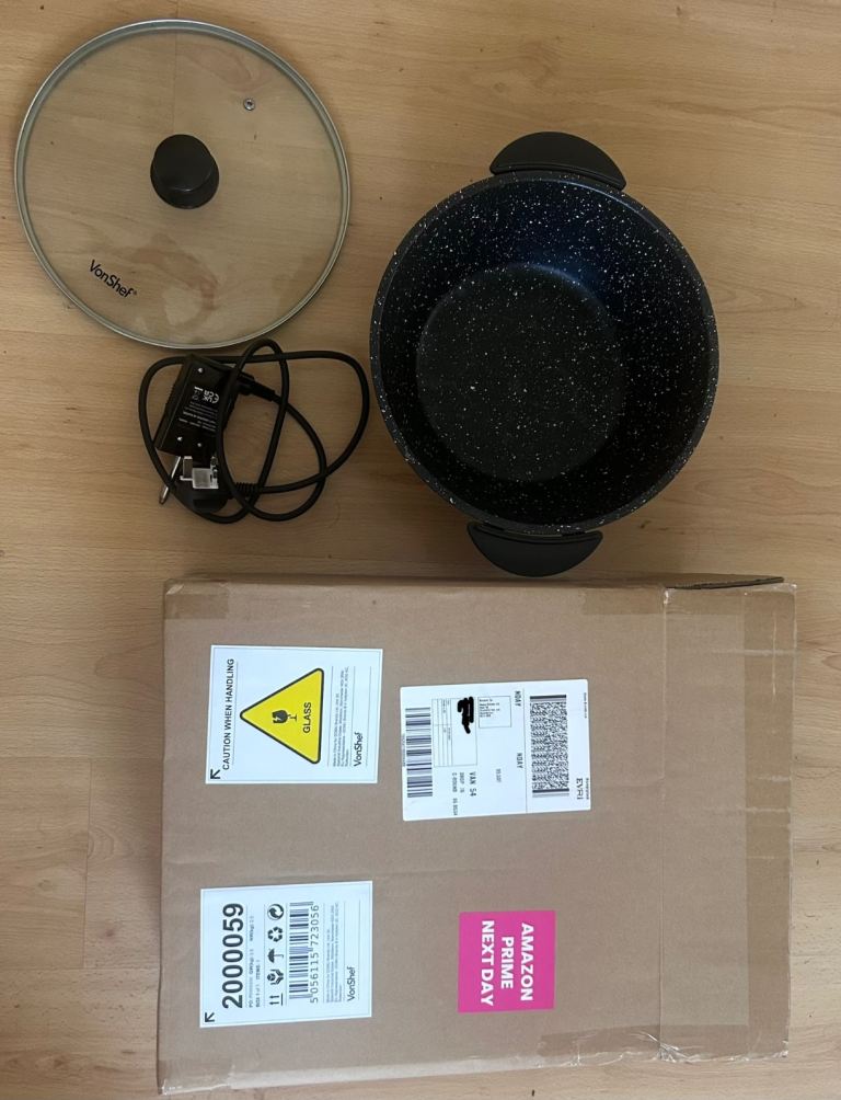 VonShef 5L Electric Non-Stick Wok — barely used, as new — PRICE REDUCED