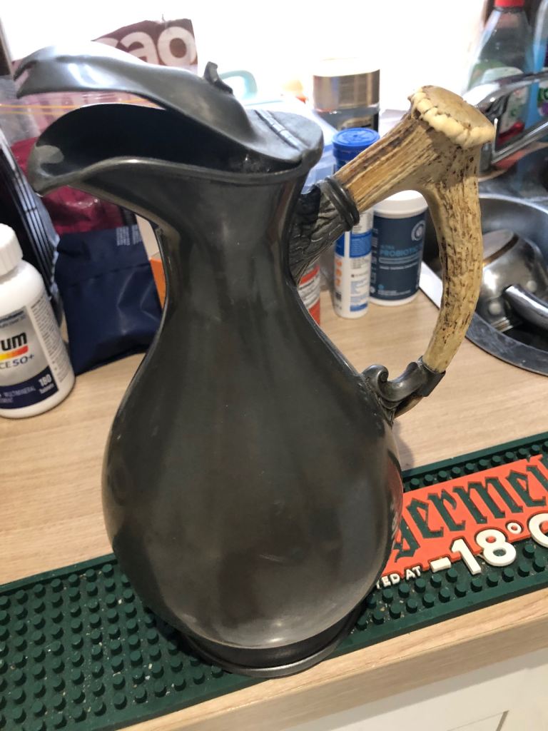 Antique pewter water jug