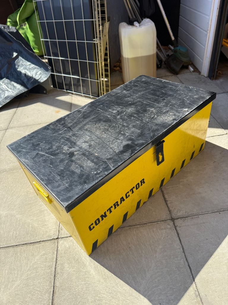 Yellow and Black Metal Contractor tool Storage Box – lockable