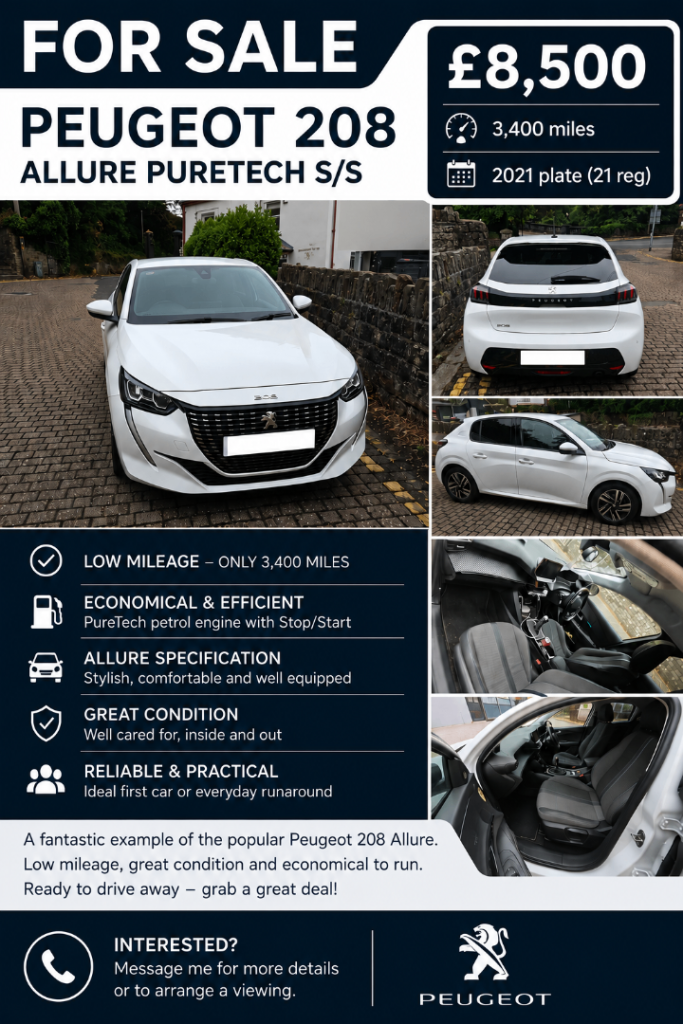 Peugeot, 208, Hatchback, 2021, Manual, 1199 (cc), 5 doors