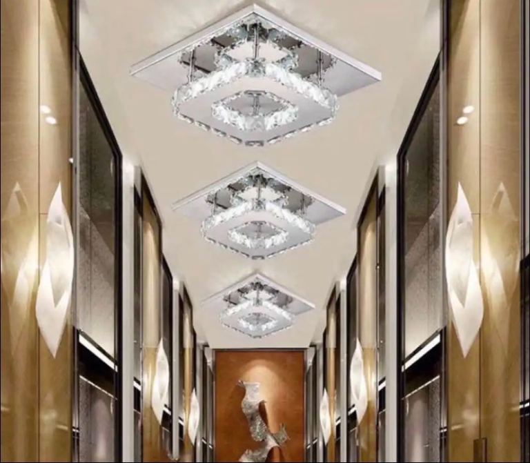 Crystal chrome led floating 2 tier Lighs 