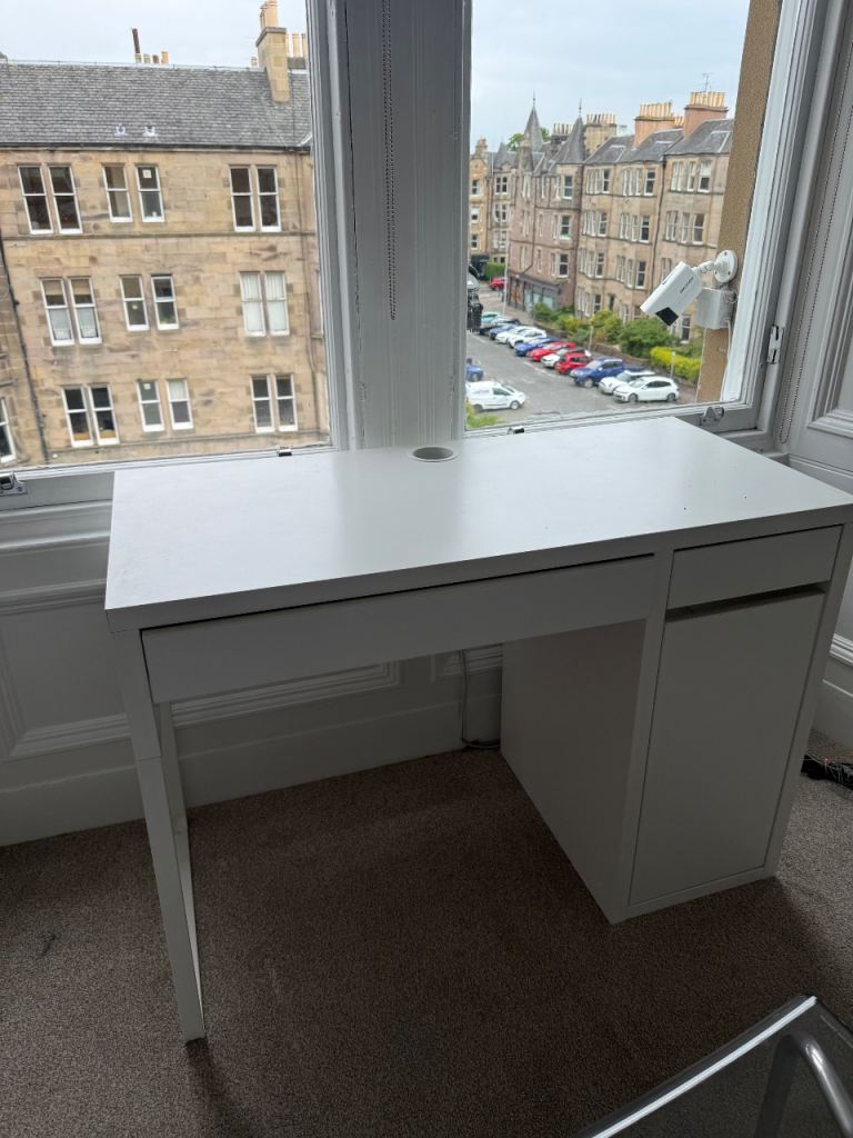 White IKEA MICKE desk