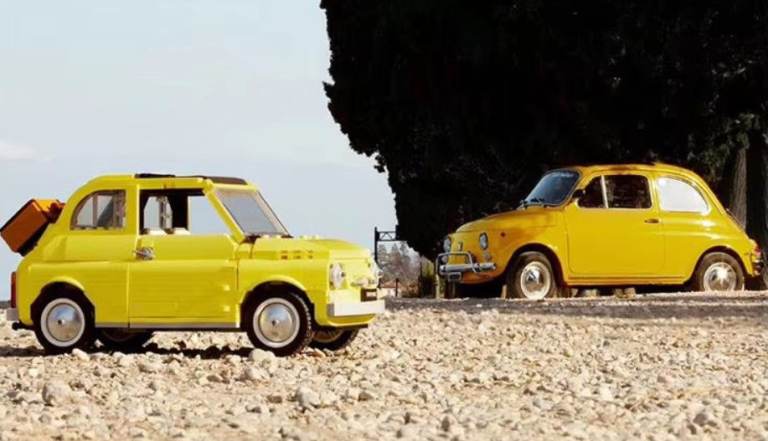Technical Fiat 500 Building Blocks 10271 Classic Yellow Car Model Creator Assemble Vehicle Bricks