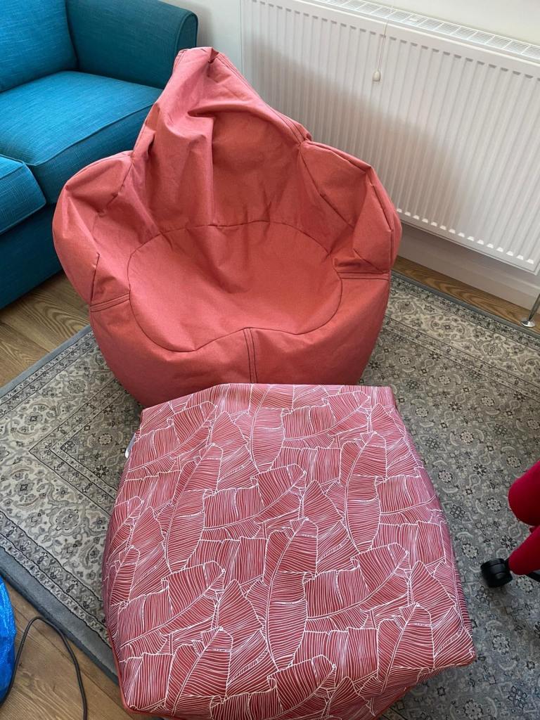 Bean bag with matching foot stool 
