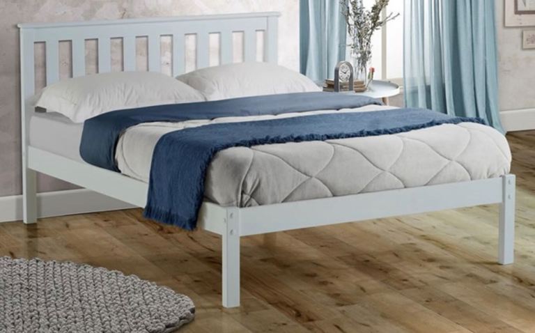 Wooden Double Bed Frame White